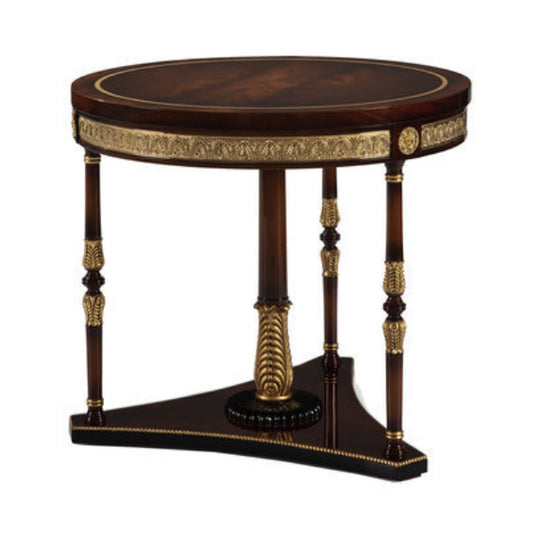 Sophisticated Round Side Table with Elegant Detailing and Rich Finishes