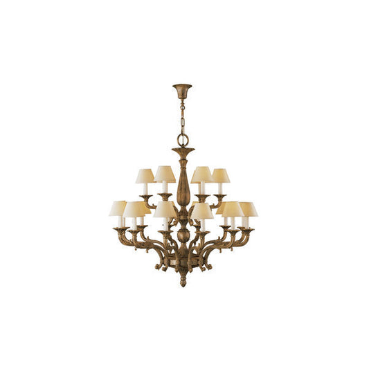 Elegant Vintage Chandelier with Soft Fabric Shades