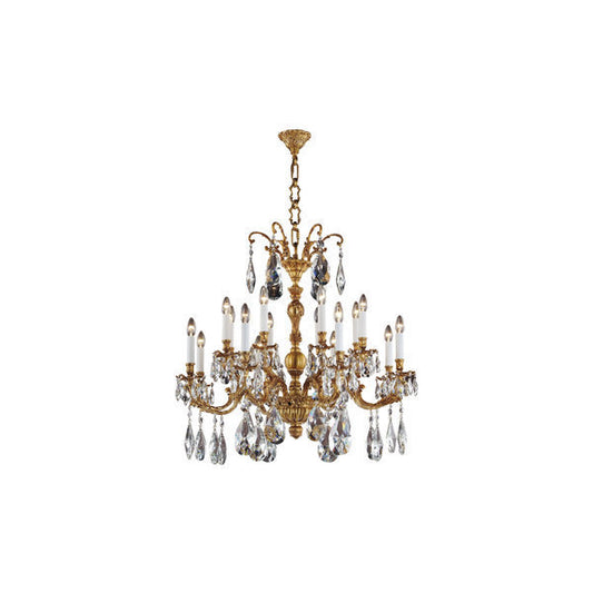 Elegant Gold and Crystal Chandelier