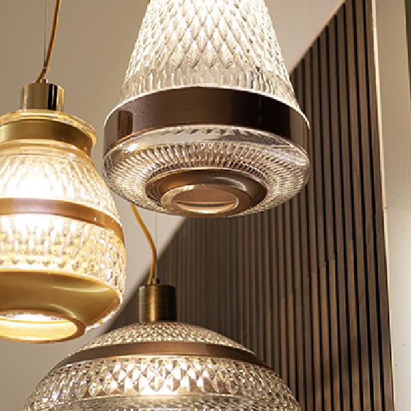 Contemporary Crystal and Metal Pendant Light