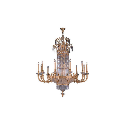 Exquisite Crystal Chandelier with Gold Accents