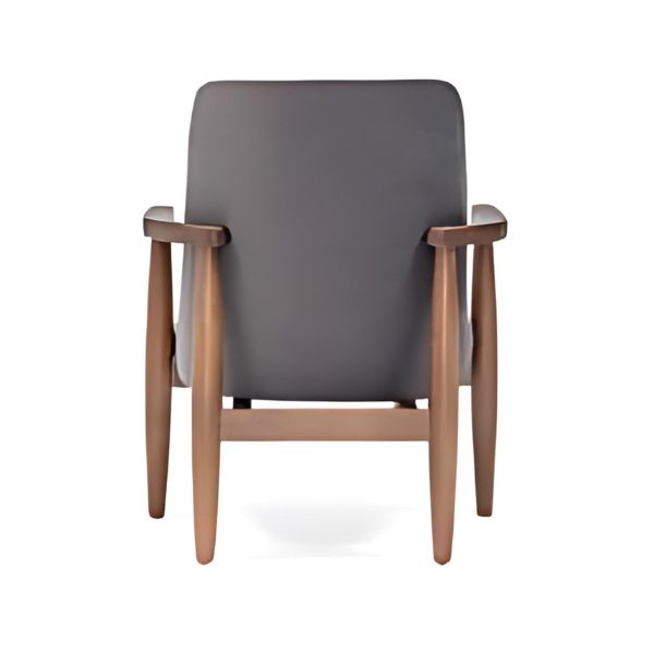 Mid-Century Modern: The Gray Upholstered Accent Chair with Wooden Armrests