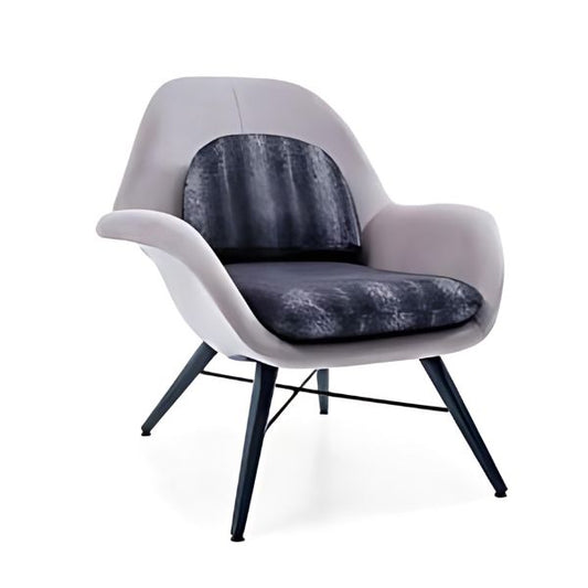 Modern Elegance: The Two-Tone Upholstered Accent Chair with Sleek Metal Legs