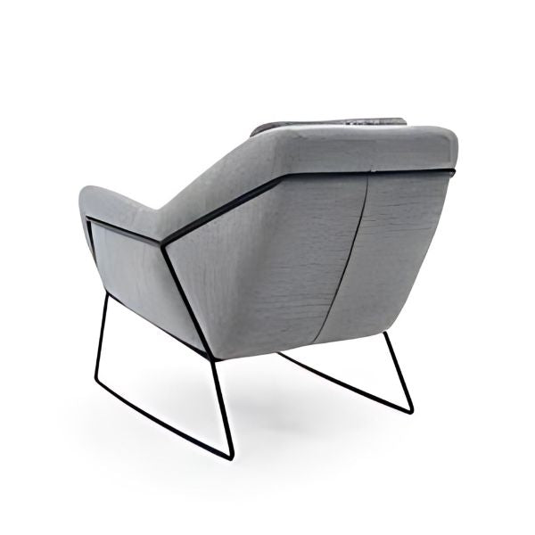 Contemporary Chic: The Gray Upholstered Accent Chair with Wire Frame