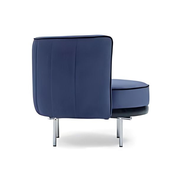 Modern Lounge: The Round Upholstered Accent Chair with Plush Backrest