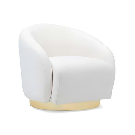 Cozy Chic: The White Boucle Swivel Accent Chair