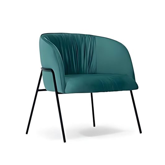 Modern Elegance: The Teal Velvet Accent Chair with Metal Legs