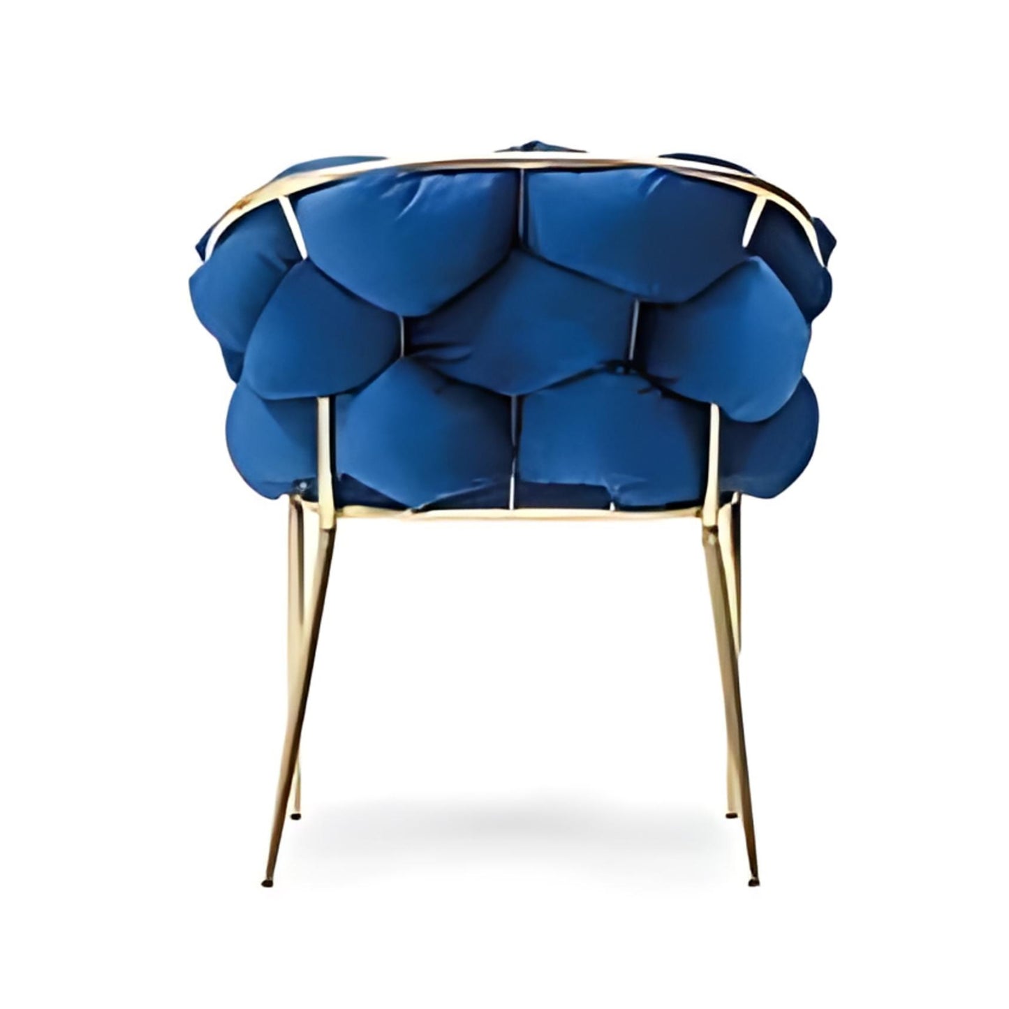 Luxurious Blue Plush Armchair with Gold Frame: A Bold Statement in Comfort and Style