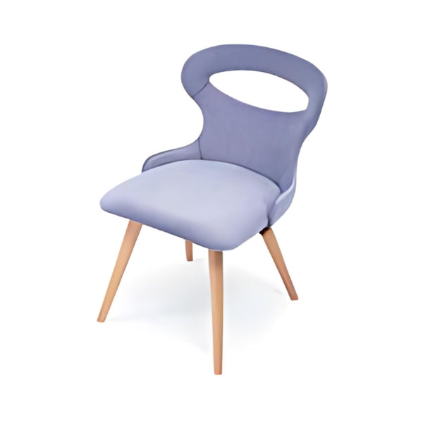 Modern Lavender Upholstered Armchair with Wooden Legs