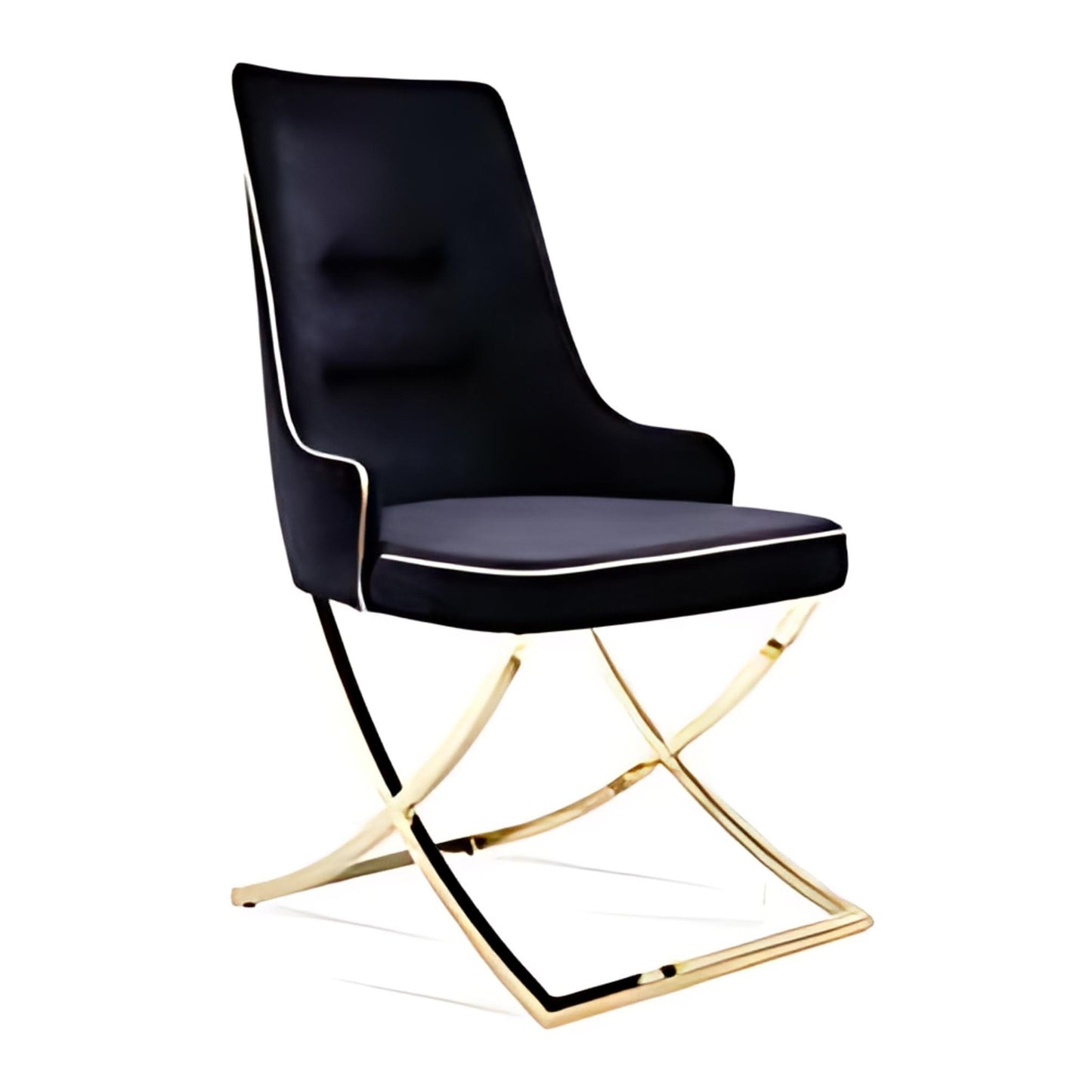 Luxurious Black Velvet Chair with Gold Rocker Base: A Statement of Elegance and Comfort