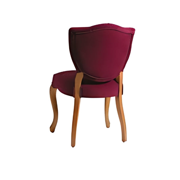 Luxurious Burgundy Upholstered Armchair with Elegant Legs