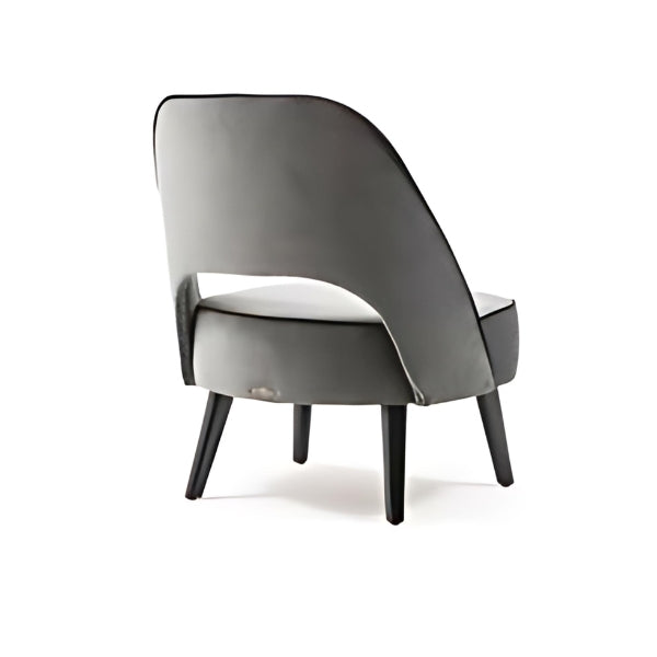 Sleek Sophistication: The Gray Velvet Accent Chair with Black Legs