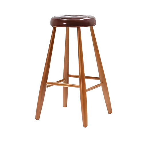 Simple Elegance: The Classic Wooden Bar Stool with Round Seat