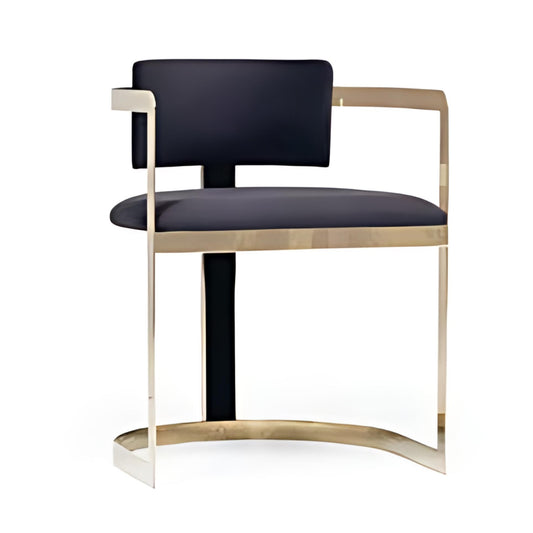 Chic Upholstered Armchair with Metal Frame: A Blend of Elegance and Modern Design