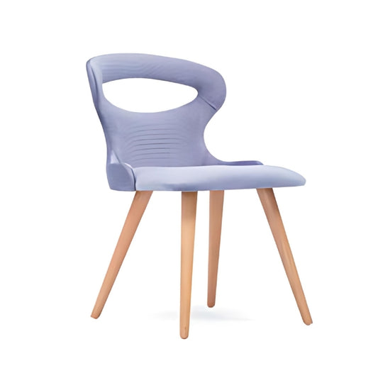 Modern Lavender Upholstered Armchair with Wooden Legs