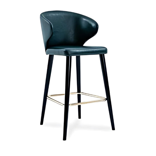 Sleek Sophistication: The Black Upholstered Bar Stool with Gold Footrest