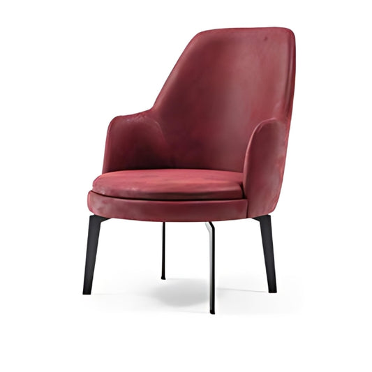 Bold Elegance: The Burgundy Velvet Accent Chair with Sleek Black Legs