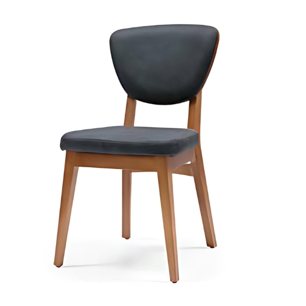 Stylish Dark Gray Upholstered Chair with Light Wood Legs