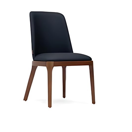 Sleek Black Upholstered Armchair with Wooden Legs: A Modern Blend of Style and Comfort