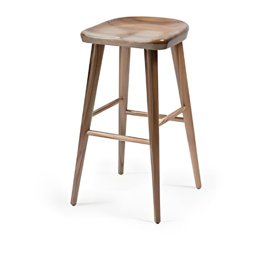 Rustic Charm: The Wooden Bar Stool with Square Seat