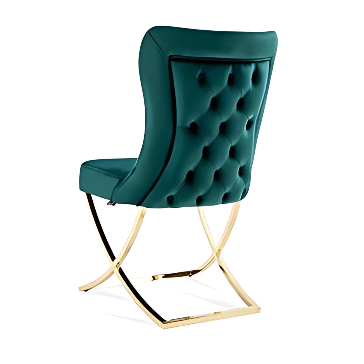 Elegant Teal Velvet Chair with Gold Rocker Base: A Luxurious Touch of Style