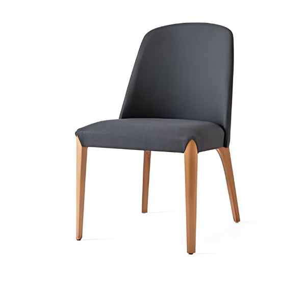 Modern Dark Gray Upholstered Armchair with Wooden Legs: A Sleek Blend of Comfort and Style