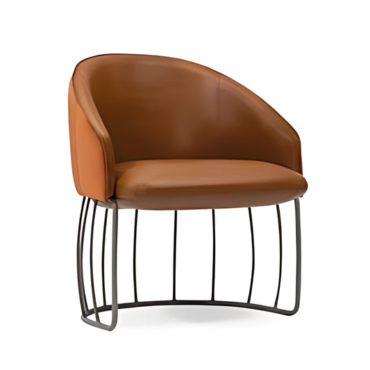 Contemporary Brown Leather Armchair: A Fusion of Comfort and Modern Design