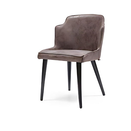 Chic Brown Upholstered Armchair with Black Legs: A Stylish Blend of Comfort and Modern Design