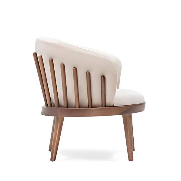 Elegant Comfort: The Cream Upholstered Accent Chair with Wooden Frame