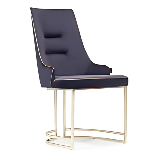 Elegant Navy Velvet Chair with Gold Base: A Stylish Fusion of Comfort and Modern Design