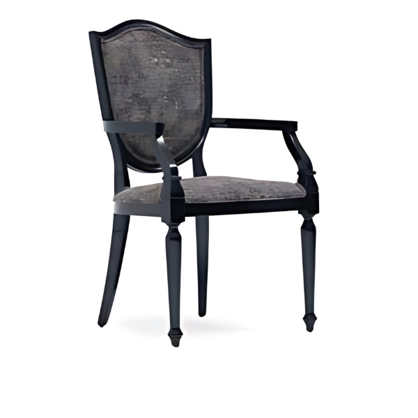 Classic Black Upholstered Armchair with Elegant Design