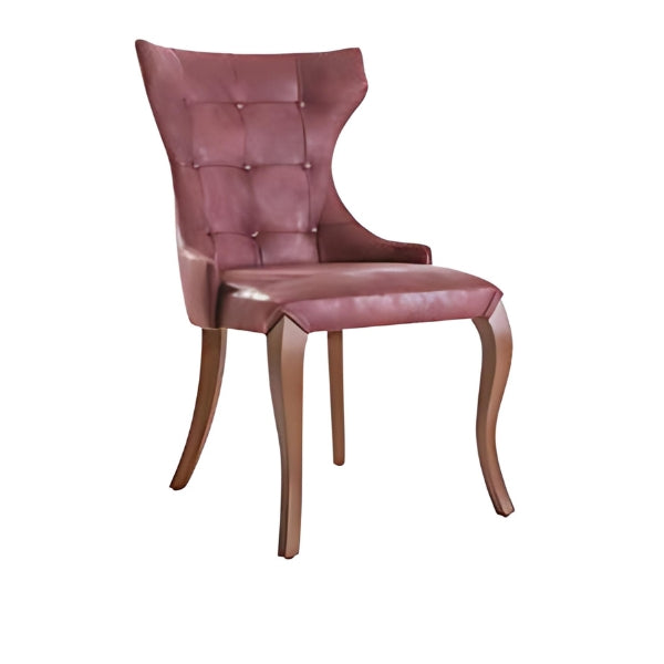 Elegant Burgundy Upholstered Armchair with Curved Design