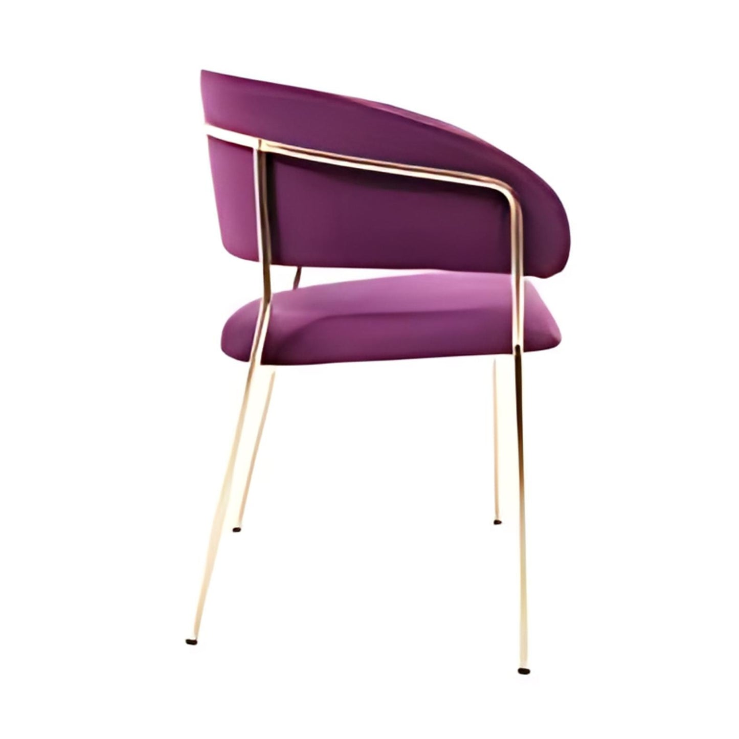 Elegant Purple Velvet Armchair with Gold Legs: A Luxurious Touch of Style