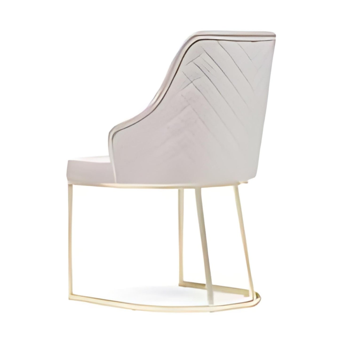 Elegant Blush Upholstered Armchair with Gold Base: A Touch of Soft Sophistication