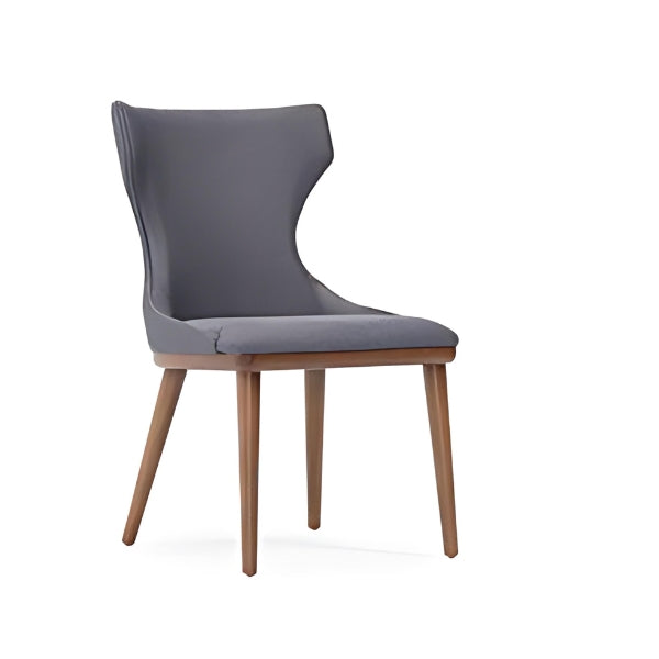 Modern Gray Upholstered Armchair with Wooden Legs: A Stylish Fusion of Comfort and Functionality