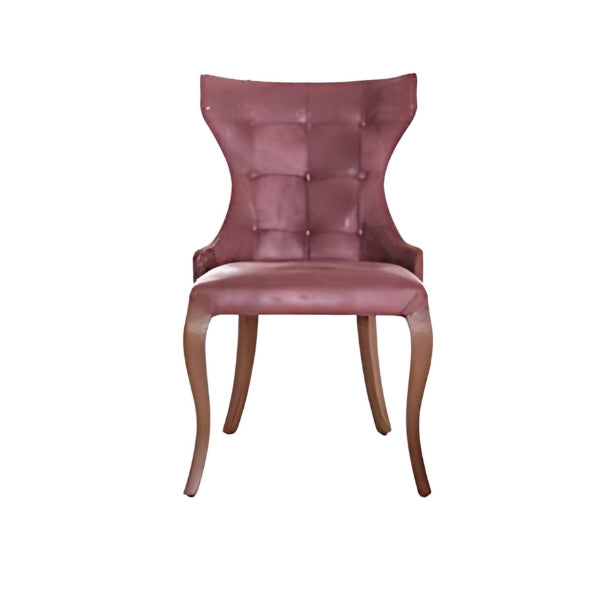 Elegant Burgundy Upholstered Armchair with Curved Design