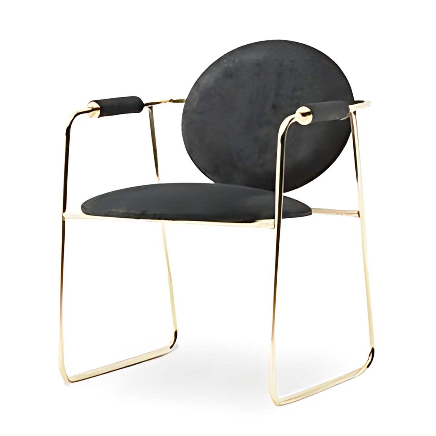 Modern Round Upholstered Armchair with Gold Frame: A Chic Statement Piece