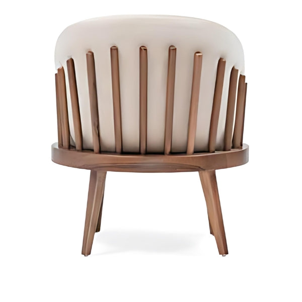 Elegant Comfort: The Cream Upholstered Accent Chair with Wooden Frame