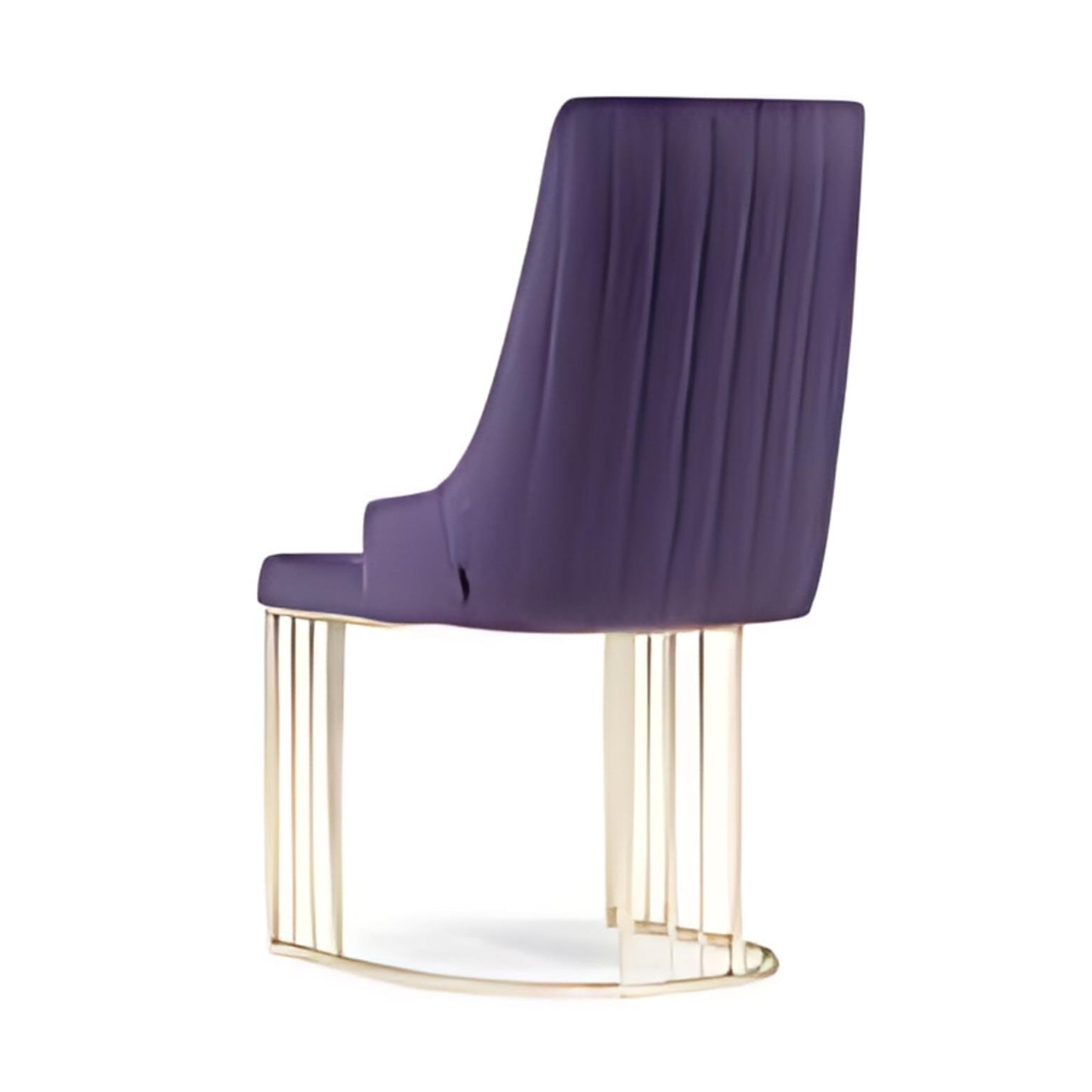 Sophisticated High-Back Purple Chair with Gold Base: A Modern Masterpiece