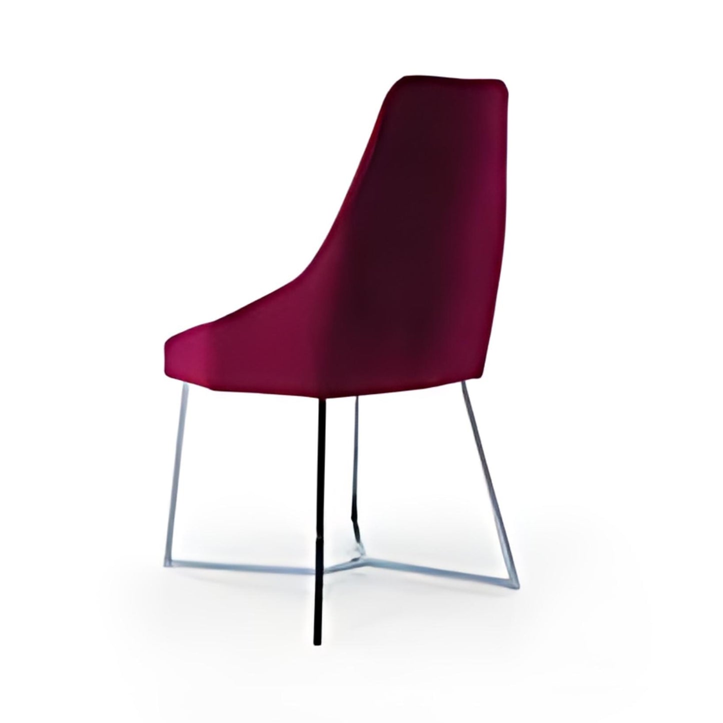 Bold Fuchsia Upholstered Dining Chair with Chrome Legs: A Pop of Color and Modern Elegance