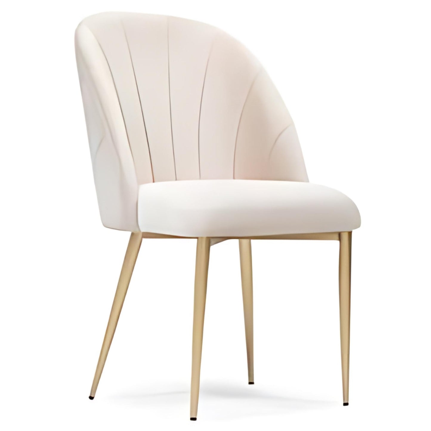 Elegant Blush Dining Chair with Gold Legs: A Touch of Modern Glamour