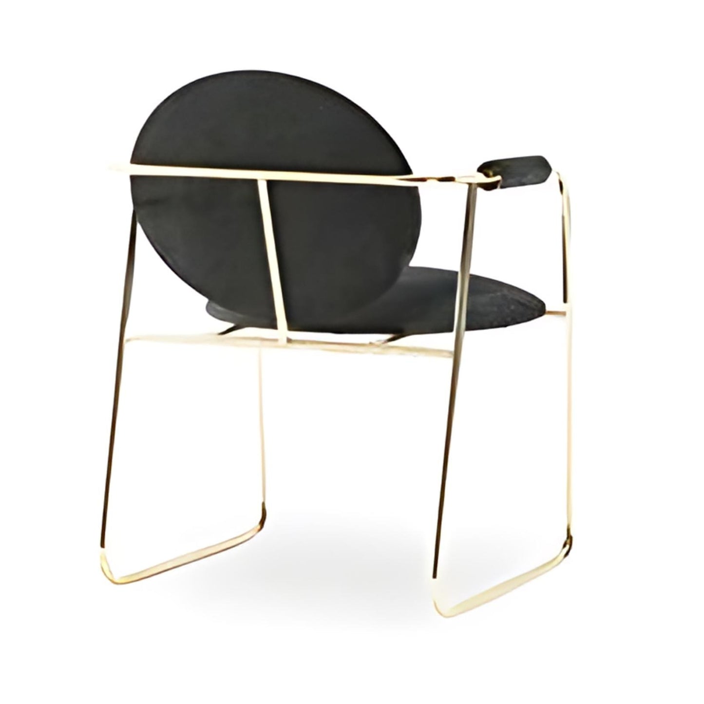 Modern Round Upholstered Armchair with Gold Frame: A Chic Statement Piece