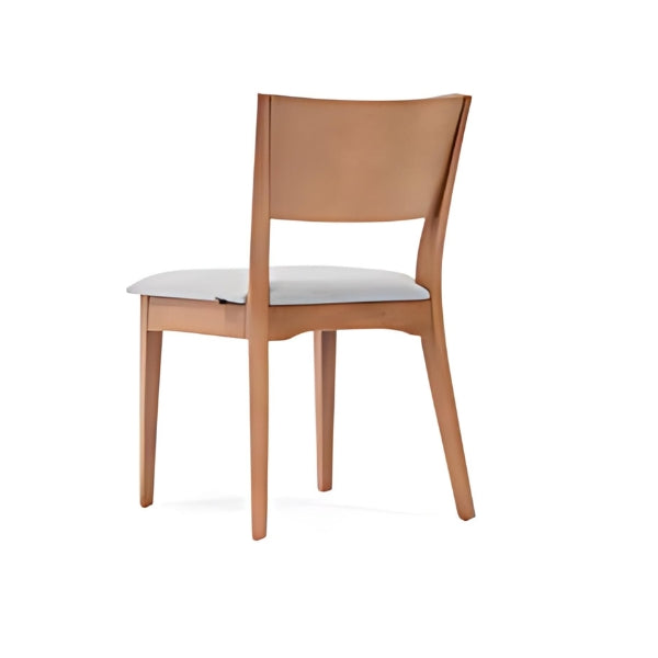 Contemporary Light Gray Upholstered Dining Chair with Natural Wood Frame