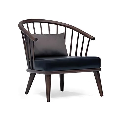 Modern Elegance: The Black Upholstered Accent Chair with Wooden Spindle Back