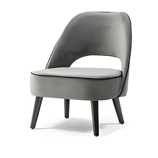 Sleek Sophistication: The Gray Velvet Accent Chair with Black Legs