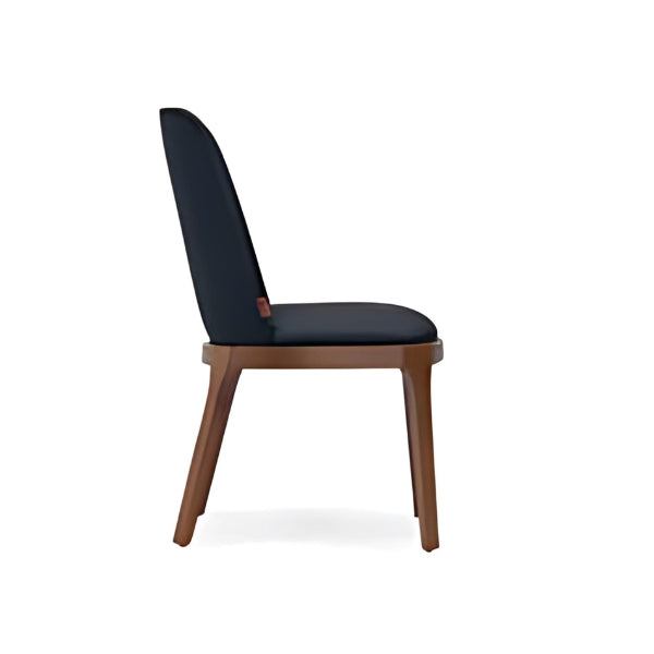 Sleek Black Upholstered Armchair with Wooden Legs: A Modern Blend of Style and Comfort