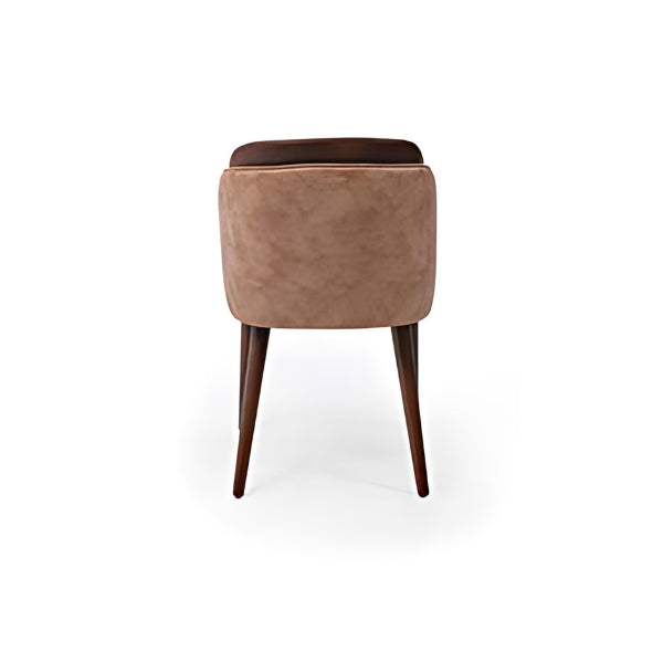 Stylish Brown and Dark Wood Upholstered Armchair