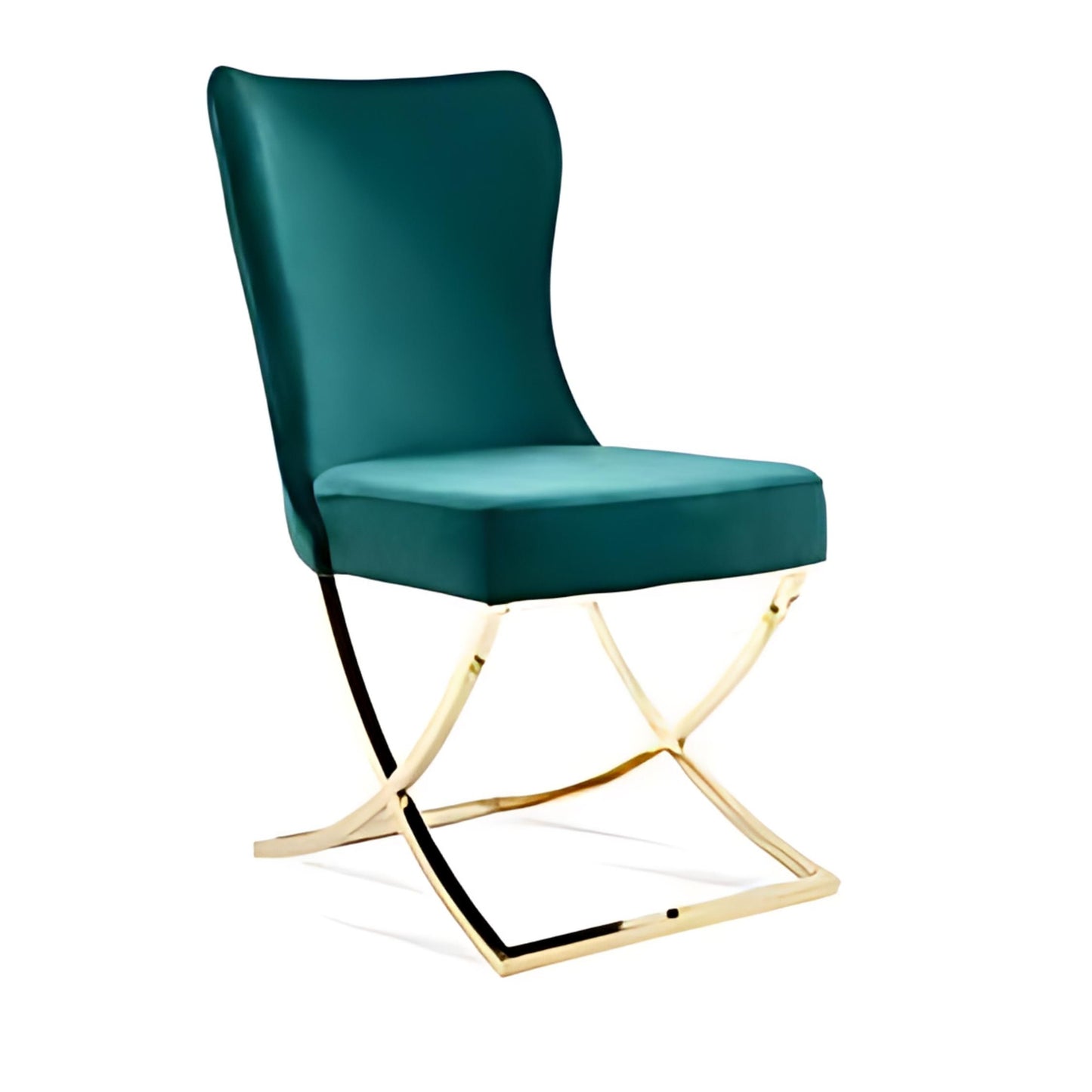 Elegant Teal Velvet Chair with Gold Rocker Base: A Luxurious Touch of Style