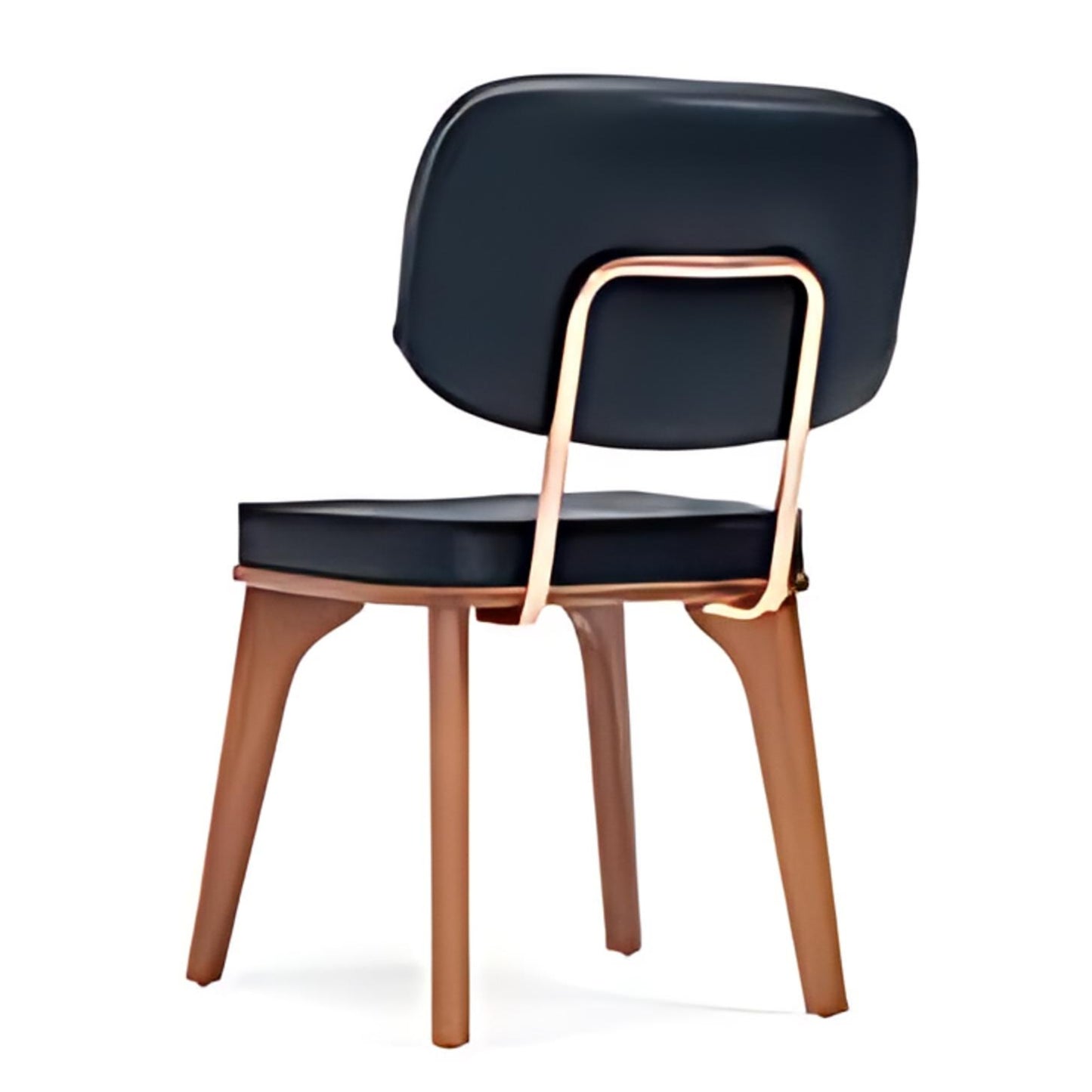 Modern Black Leather Dining Chair with Wooden Legs: A Stylish Blend of Comfort and Design