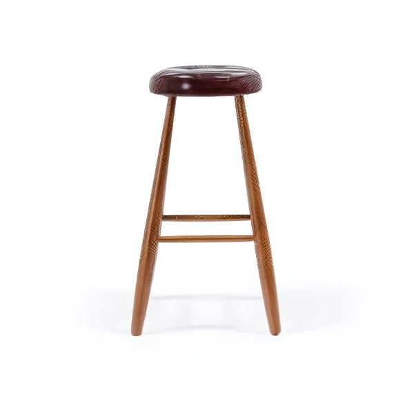 Simple Elegance: The Classic Wooden Bar Stool with Round Seat